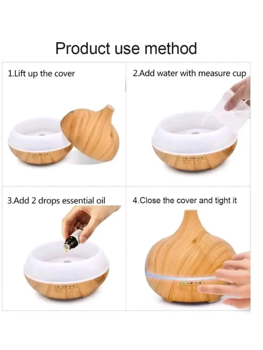 Oil Aroma Diffuser Aromatherapy LED Essential Ultrasonic Humidifier Air Purifier